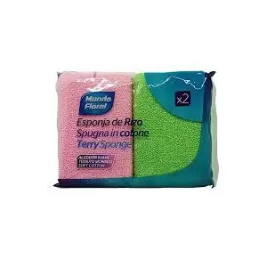 MUNDO FLORAL ESPONJA RIZO 2U
