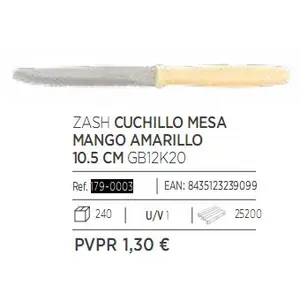 ZASH CUCHILLO MESA MANGO AMARILLO 10.5CM