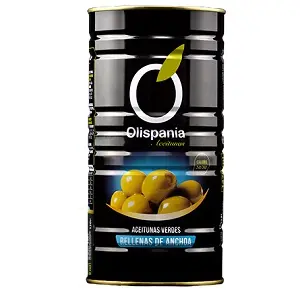 OLISPANIA ACEITUNA VERDE RELLENA ANCHOA LATA 600G