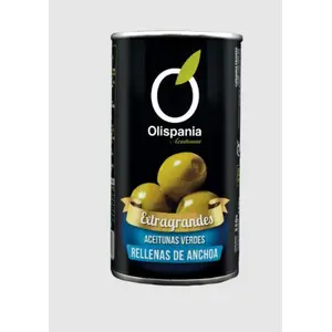 OLISPANIA ACEITUNA VERDE RELLENA ANCHOA LATA 350G