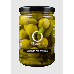 OLISPANIA ACEITUNA MANZANILLA CON PEPINILLO CRISTAL 314G