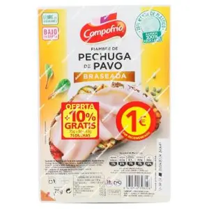 CAMPOFRIO PECHUGA PAVO BRASEADA 83G PVP1€