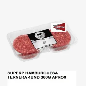 SUPERP HAMBURGUESA TERNERA 4UND 360G APROX
