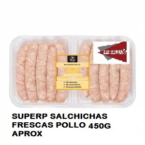 SUPERP SALCHICHAS FRESCAS POLLO 450G APROX