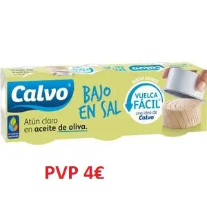 CALVO ATUN CLARO A.OLIVA BAJO EN SAL 4X65G PVP 4E