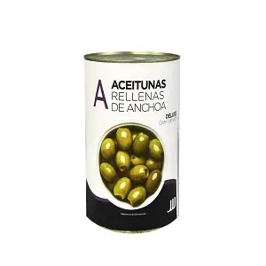 JJJ ACEITUNAS VERDE RELLENA ANCHOA 160/180 LATA 2KG