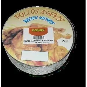 KONNY ENVASE ALUMINIO 1/2 POLLO + TAPA 25UND