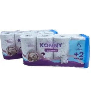 KONNY PAPEL HIGIENICO 3 CAPAS TALCO 6+2 UND