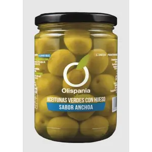 OLISPANIA ACEITUNA MANZANILLA SABOR ANCHOA CON HUESO CRISTAL 314G