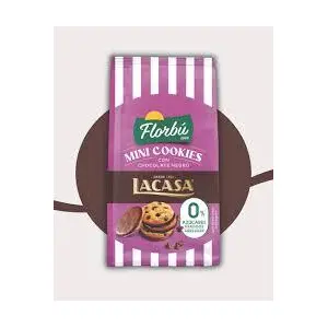 FLORBU MINI COOKIES CHOCO NEGRO LACASA  0% AZUCAR 80G