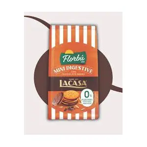 FLORBU MINI DIGESTIVE CHOCO NEGRO LACASA  0% AZUCAR 80G